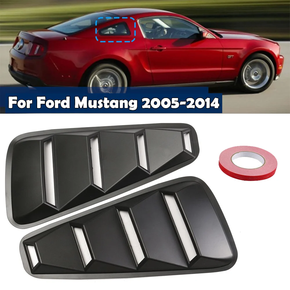 A Pair Quarter Side Window Louvers Scoop Cover Vent For Ford Mustang 2005 2006 2007 2008 2009 2010 2011 2012 2013 2014 Stickers