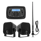 Водонепроницаемый морской радиоприемник для лодки, стерео аудио Bluetooth-приемник, Автомобильный MP3-плеер + 4-дюймовый морской динамик + FM-антенна для RV, ATV, мотоцикла