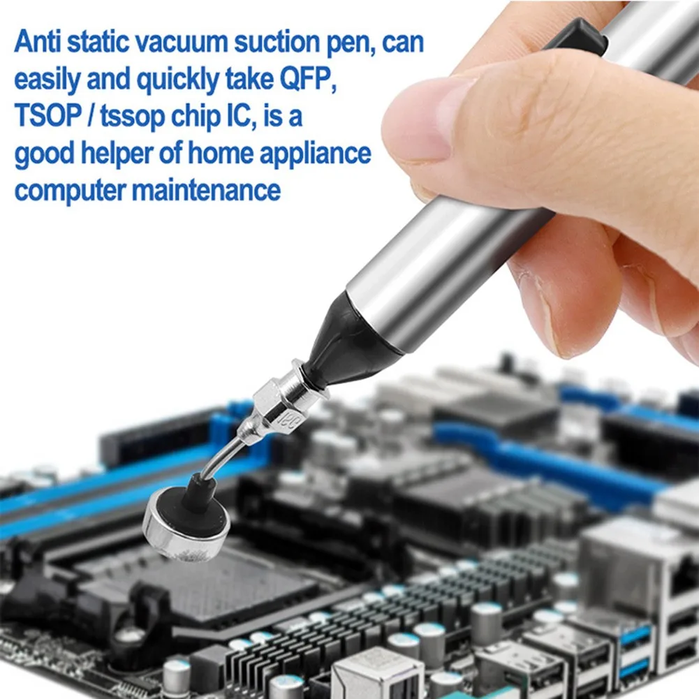 1pc IC SMD Vacuum Sucking Suction Pen Remover Sucker Pump Soldering Pick Up Tool With 3 Headers Manual | Инструменты