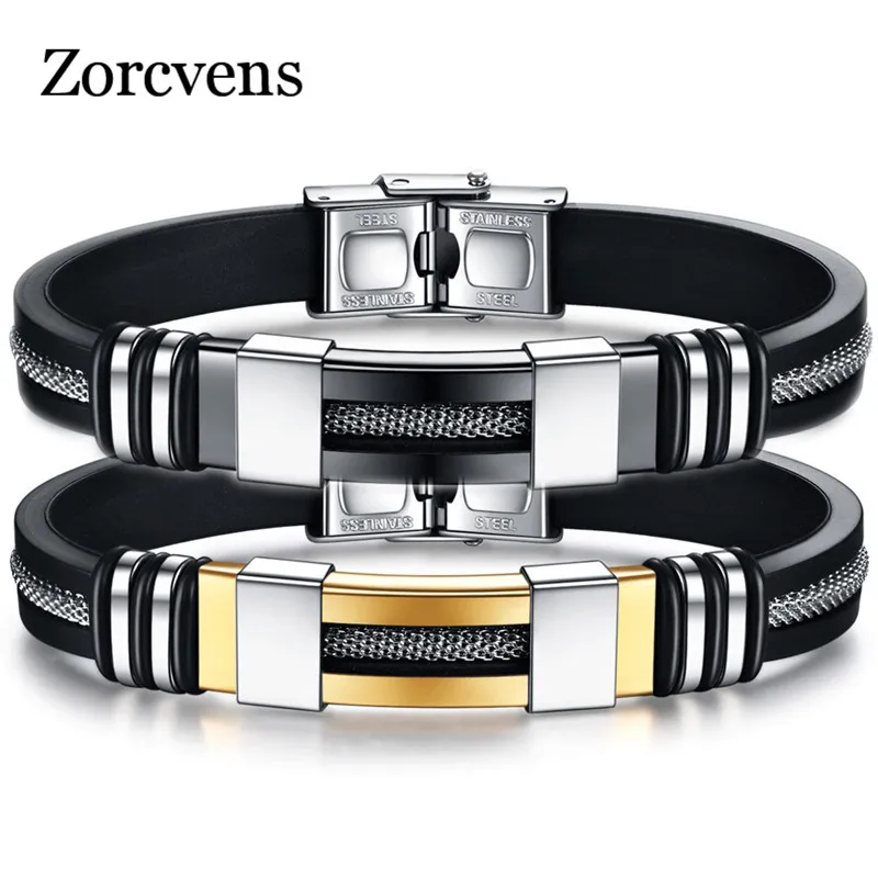 ZORCVENS новые модные крутые мужские панковские винтажные силиконовые браслеты из