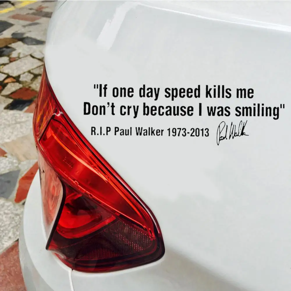 Светоотражающие наклейки с надписями на английском языке Paul Walker | Автомобили и