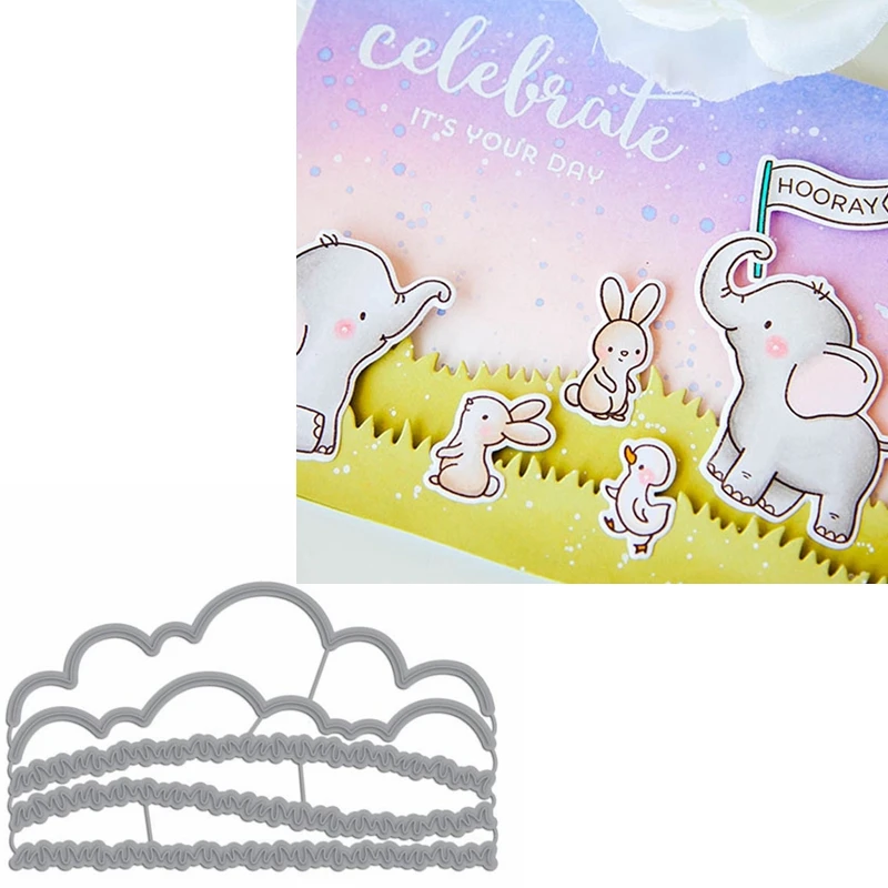 

Cloud&Grass Border Metal Cutting Dies Stencils Cloud&Grass Border Die Cut For Card Making DIY New2019 Crafts Cards