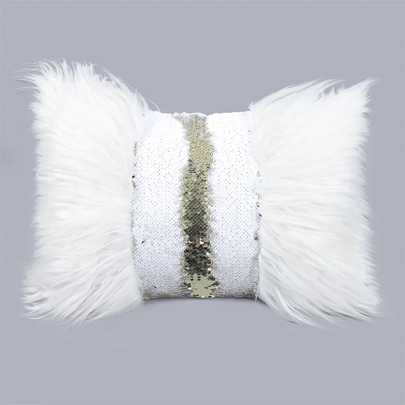 

Nordic Modern Style Waist Pillowcase Personalized Stitching Sequin Cushion Cover Living Room Bedroom Sofa Decorative Pillowcas