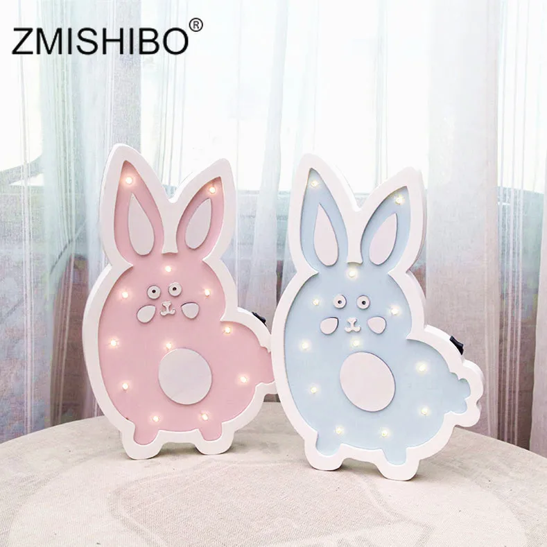 ZMISHIBO деревянные ночные светильники в виде животных, овцы, кролика, собаки, лампа для сна, для маленьких детей, для спальни, настенные украшения, домашнее освещение
