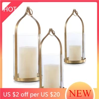 glass european style pillar candle holder luxury metal simple creative candle stand centerpiece swiecznik home decoration ah50ch