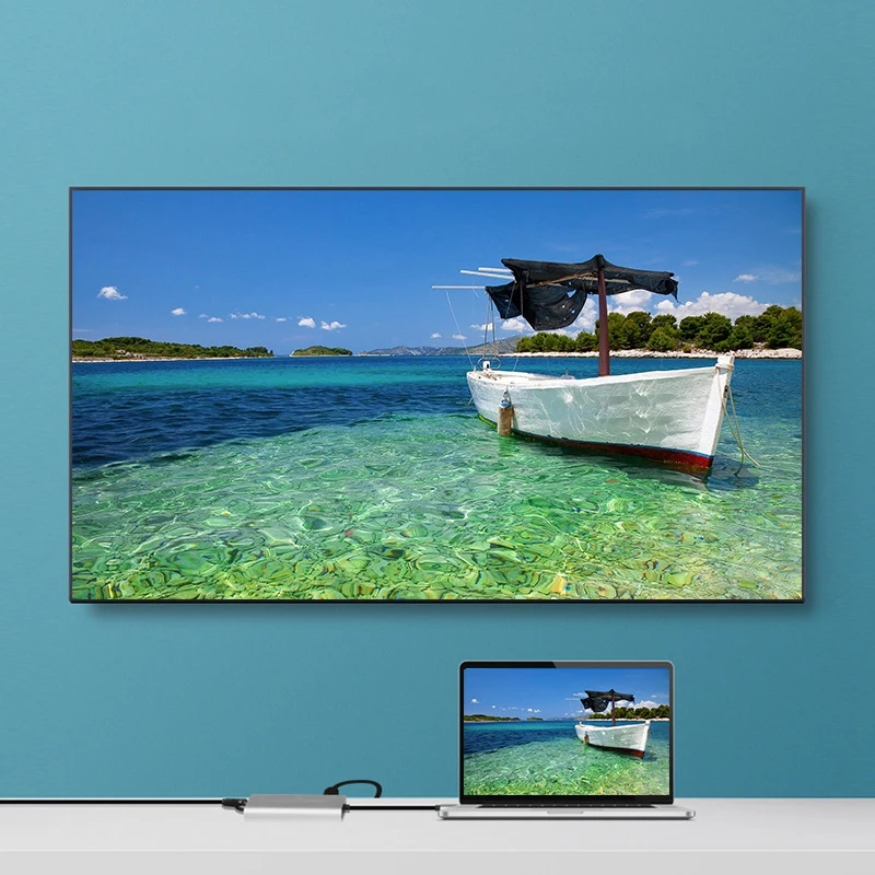 

6 In1 Docking Station Type-C to HDMI / VGA / Rj45 Gigabit Ethernet / USB 3.0 Portable Multi-Function Hub Converter