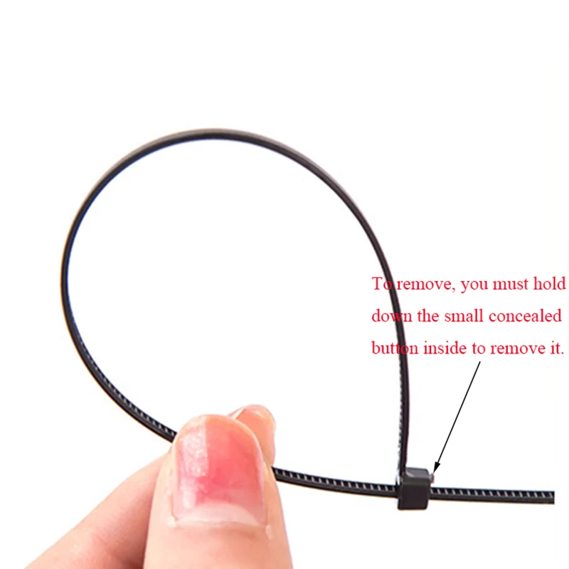 

100pcs Ties Black White Back Classic Strap Self Stuck Cable Tie Wrap Zip Ties Packed Eco-Friendly Storage Cable Tie High Quality