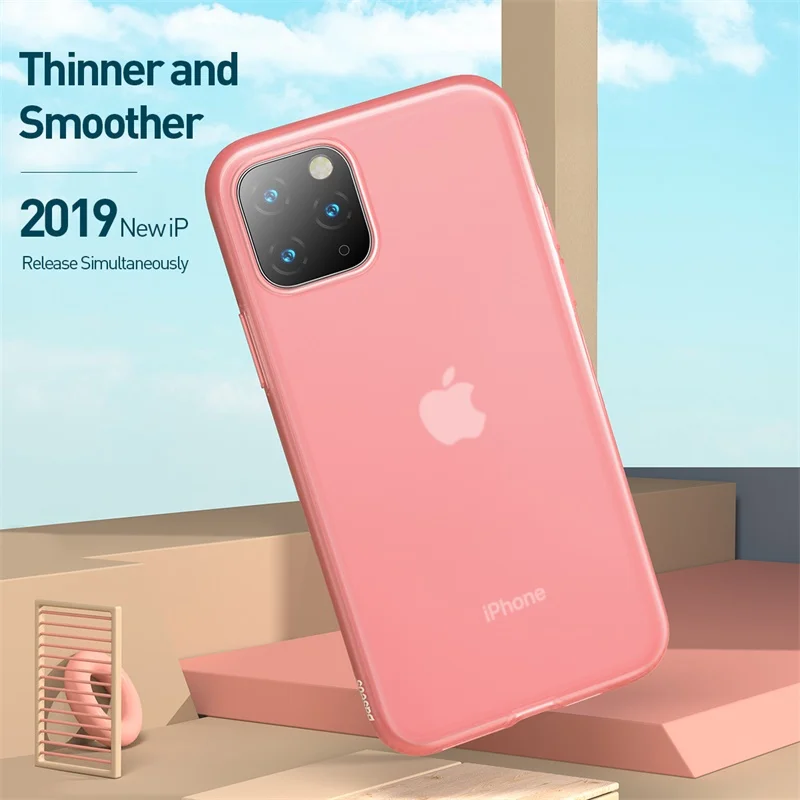 Baseus Fully-Covered Silicone Protection Phone Case Shockproof For iPhone 11 Pro XR Xs Max 0.8mm Thin Soft Back Cover |