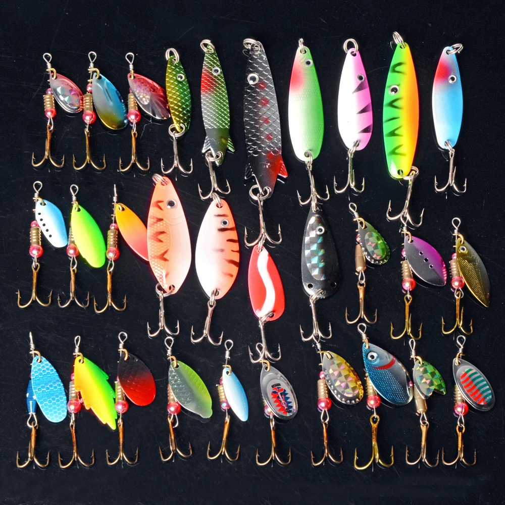 30pcs/lot Artificial Bait Lure Metal Sequin Bait for Sea Lake River Pool Fishing Casting Reel Bait Sea Bass Bait