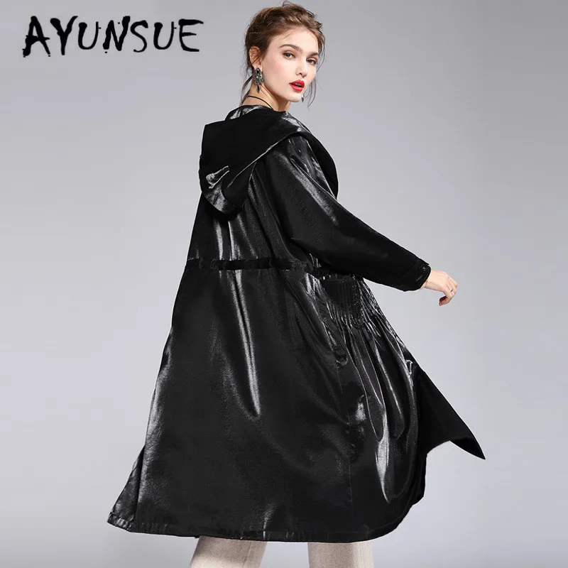 Тренч Женская одежда 2020 корейский модный с капюшоном для женщин весенне-осеннее