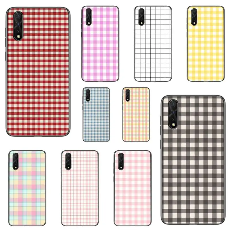 

Cute Plaid Pattern Phone Case For Redmi 4X 5plus 6 7 8A 9 Note 9s 4 8 T 9 10 pro Cover Fundas Coque