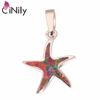 cinily created orange fire opal silver plated wholesale lovely star for women jewelry party gift pendant 1 od5180