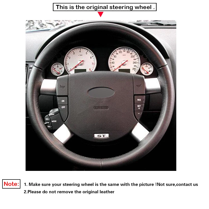 Черный ПУ Искусственная Кожа DIY ручной работы чехол рулевого колеса автомобиля