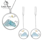 Женский ювелирный набор Lotus Fun из натуральных драгоценных камней, шепот птицы, серьги-подвески, ожерелье из стерлингового серебра 925 пробы