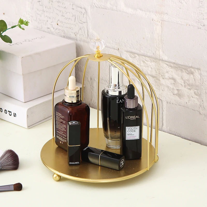 

Nordic Iron Luxury Metal Art Creative Box Gift Perfume Lipstick Desk Jewelry Box Makeup Organizer Caja Ordenacion Storage EH50BO