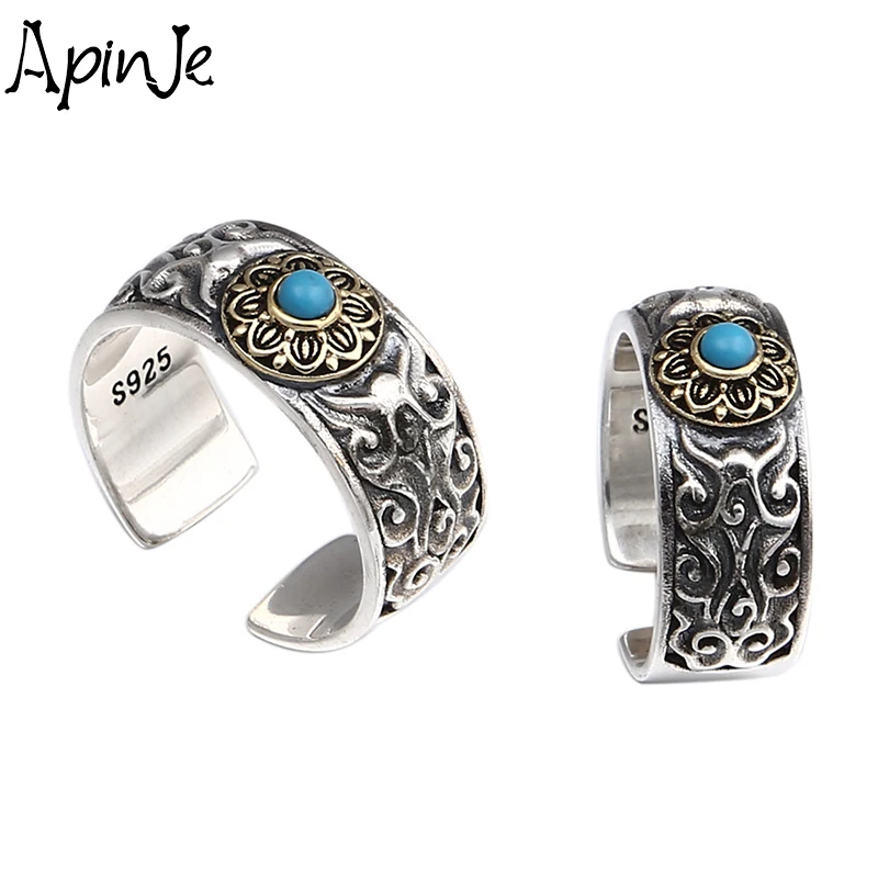 

Мужское/женское кольцо с камнем Apinje, из серебра 925 пробы, в стиле ретро