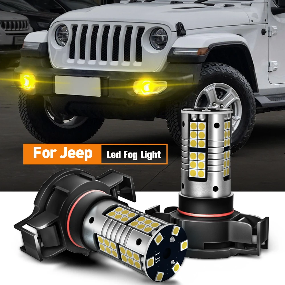 2 stücke LED Nebel Licht Blub Lampe PSX24W 2504 Canbus Für Jeep Grand Cherokee 4 2011 2012 2013 Patriot 2007-2017 Wrangler 3 4 JK JL