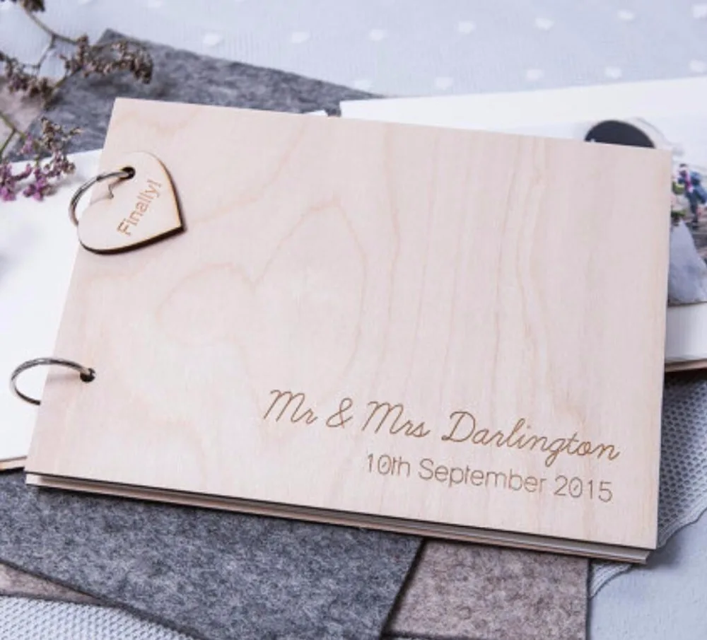 Персонализированная Гостевая книга деревянная деревенская Свадебная подарок