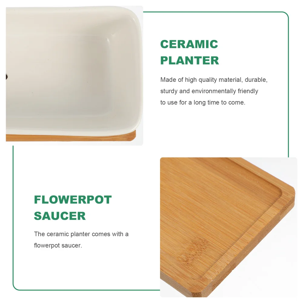 

2 Sets Indoor Flower Pot Container with Tray Ceramic Planters for House Decor