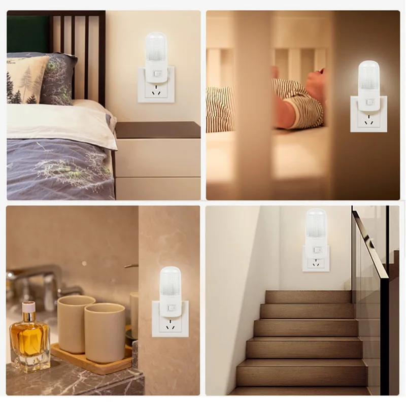 

Emergency Light Wall Lamp Home Lighting LED Night Light EU Plug Bedside Lamp Wall Mounted Energy-efficient 4 LEDs 3W