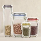 GLANYOMI Mason Jar сумки на молнии многоразовые сумки для закусок герметичные пакеты для хранения еды сэндвич для путешествий, дома, офиса, 4 размера