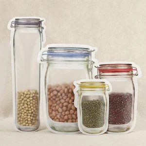 GLANYOMI Mason Jar сумки на молнии многоразовые сумки для закусок герметичные пакеты для хранения еды сэндвич для путешествий, дома, офиса, 4 размера