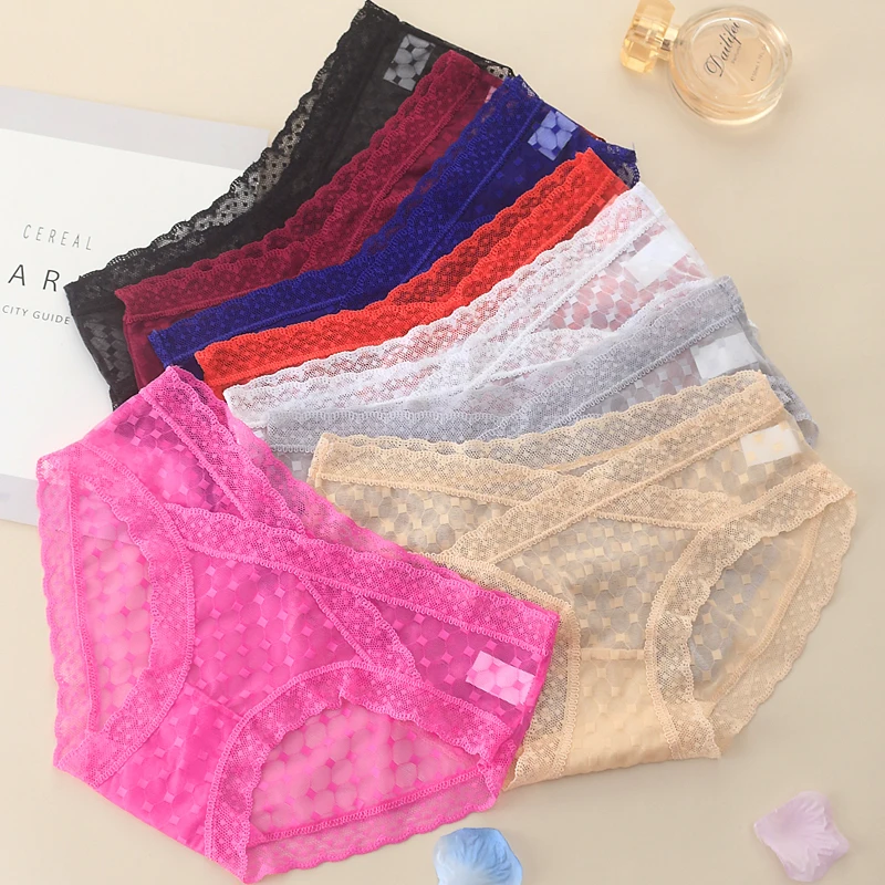 6pcs/lot panties women's lingerie briefs Transparent Underwear Low waist intimates sexy sleep Lingerie mutande  XS-XL 3320P6