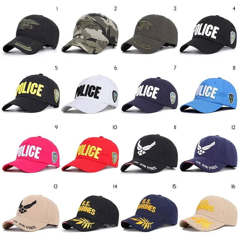 

USA Navy Air Force Police Army Baseball Caps Mens Caps and Hats Embroidery Streetwear Trucker Hip Hop Dad Hat Summer Bone CZX32
