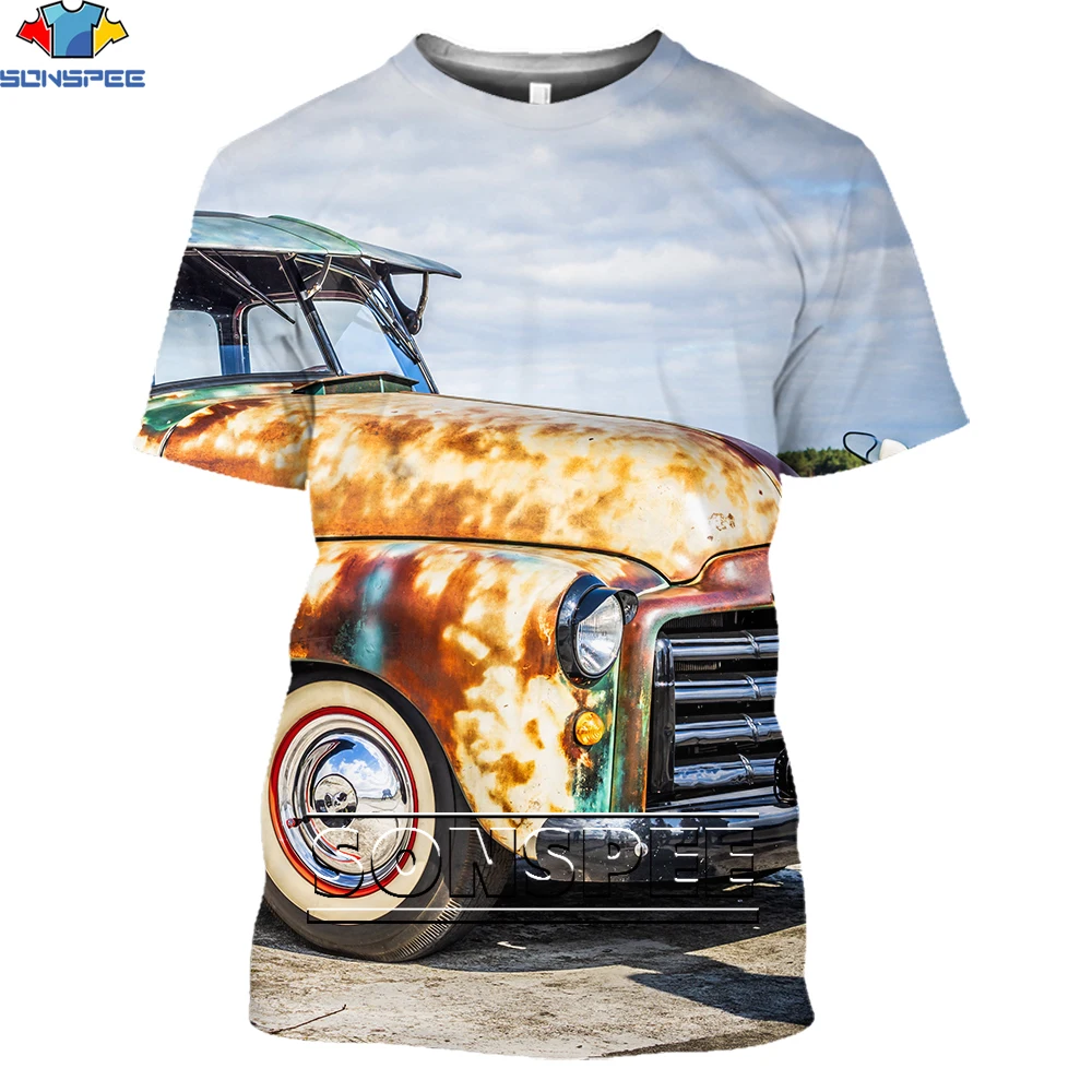 

SONSPEE 3D printing latest 2021suv fashion men's T-shirt off-road racing short-sleeved unisex summer casual loose oversized top