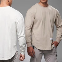 autumn new loose long sleeved cotton t shirt top jogger streetwear fashion men%e2%80%99s clothing casual gyms fitness sportswear