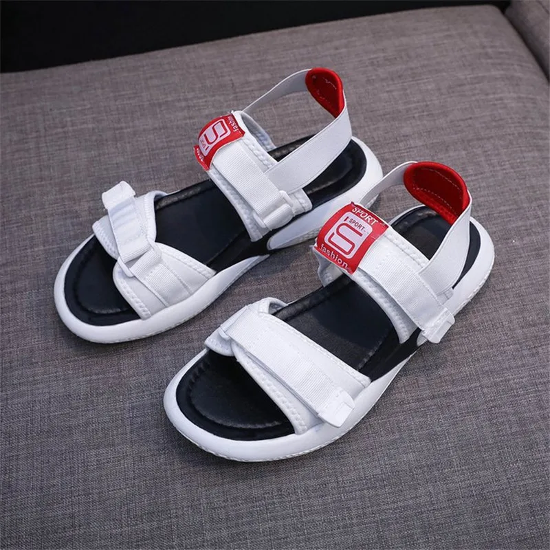 Женские повседневные сандалии на плоской подошве удобные дышащие спортивные без