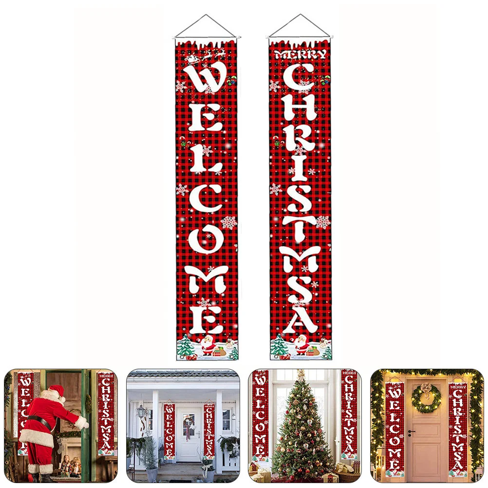 

1 Pair Charming Creative Door Hangings Christmas Decoration Couplets (Red)