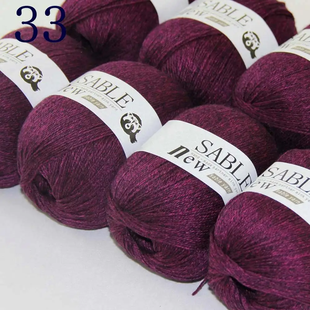 

Sale Super Soft 8X50g Pure Sable Cashmere Wrap Shawls Hand Knit Wool Crochet Yarn Wine Black 243-33-8
