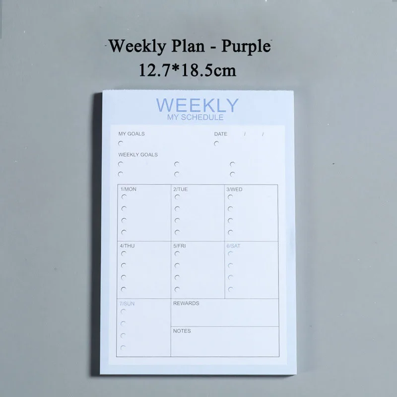 Week Purple EZONE A4 блокнот с ежемесячным планированием, еженедельный блокнот с планировкой, настольный блокнот для планирования расписания, простой стильный клейкий блокнот для заметок, офисные канцелярские принадлежности - Цвет: Week Purple