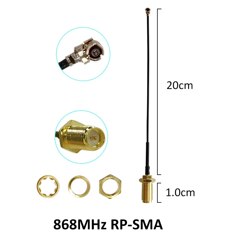 GRANDWISDOM 5pcs 868mhz antenna 3dbi sma female 915mhz lora module lorawan antene ipex 1 SMA male pigtail Extension Cable