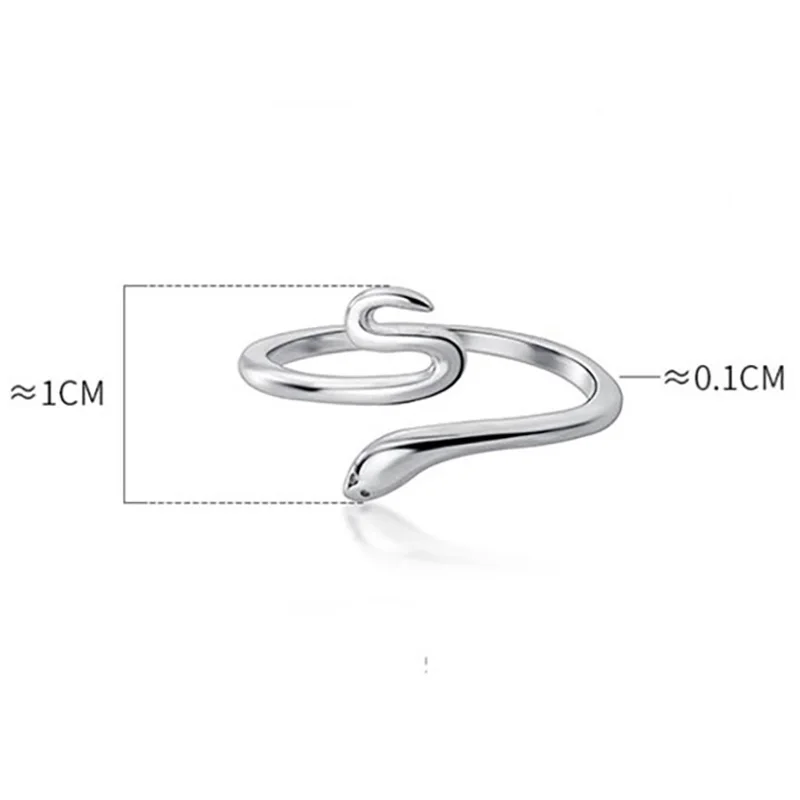 

Punk Fashion Silver Color Small Snake Ring For Women Men New Design Smooth Opening Finger Rings Vintage Jewelry Personality Gift