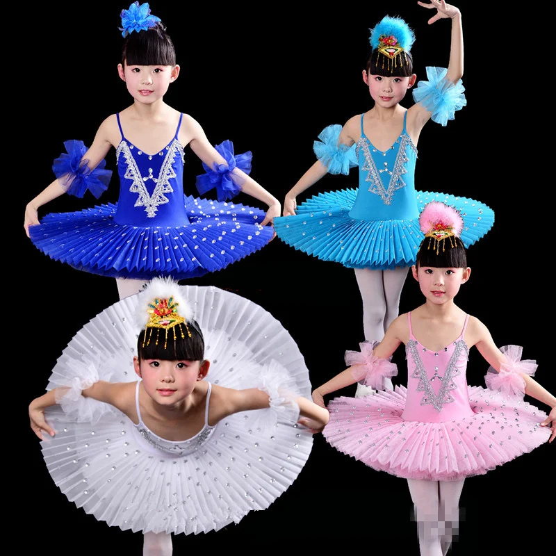 

White Children's Ballet Tutu dance Dress costumes Swan Lake Ballet Costumes Kids Girls Stage wear Ballroom dancing Dress Outfits