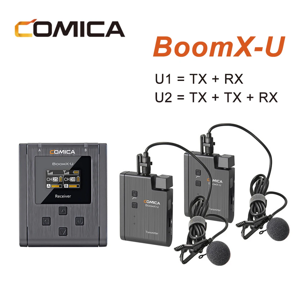 Comica BoomX U беспроводной микрофон U1 U2 уровень вещания мини UHF передатчик приемник