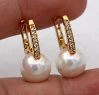 14k yellow gold clip earrings for women gemstone wedding engagement 925 silver fine pearl jewelry casual valentine gifts