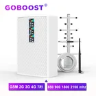 Усилитель сигнала GOBOOST трехдиапазонный Gsm 2g 3g 4g, усилитель сотовой связи 4g, мобильный телефон 850 Gsm, ретранслятор, комплект антенн 900 1800 2100, Новинка