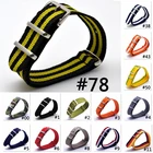 Ремешок нейлоновый для наручных часов nато, запасной разноцветный браслет из ткани для часов DW с серебристой пряжкой, 10 шт., 16 18 20 22 24 мм