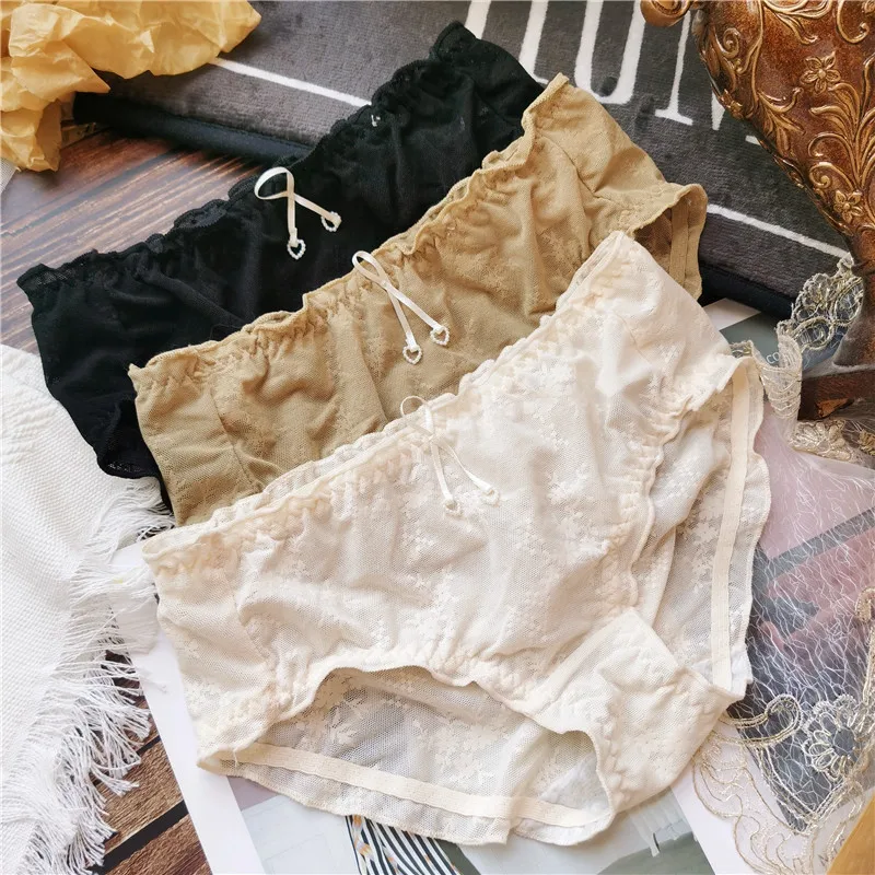 

Женские трусики, высококачественное пикантное нижнее белье для девушек, милое кружевное милое мягкое женское хлопковое нижнее белье, новые...
