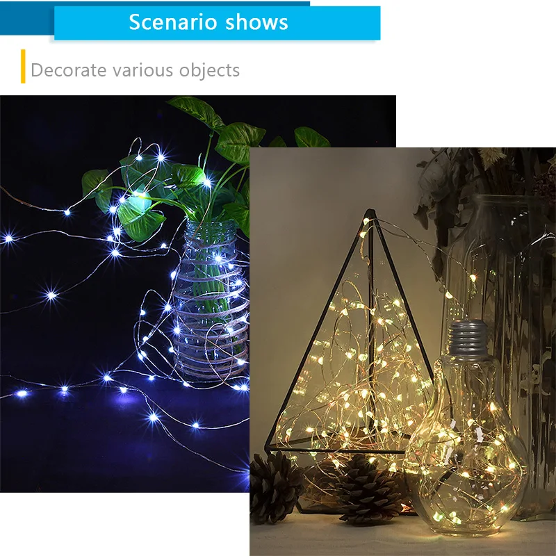 Рождественская светодиодная гирлянда 10 м Сказочная 5 В питание от USB уличная с