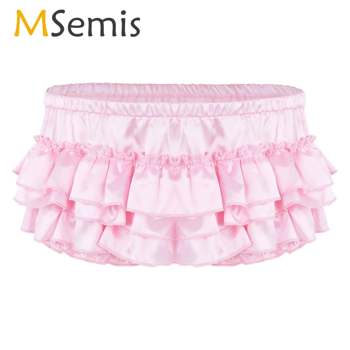 

Mens Satin Lingerie Shiny Ruffled Bloomer Tiered Skirted Sissy Panties Gay Briefs Underwear Sexy Crossdresser Cosplay Underpants