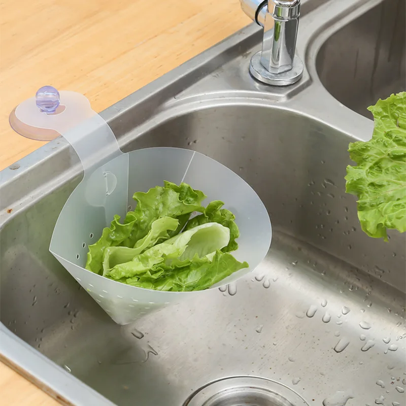 

Folding Self-standing Suction Cup Filter Bag Anti-blocking Soup Juice Separated By Garbage Drain Sink Home Kitchen Garbage Bag