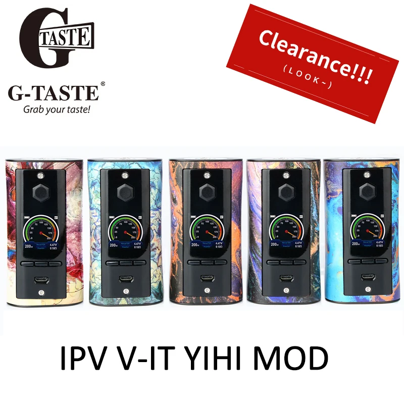 G taste IPV V IT 200 Вт TC коробка мод с чипом YiHi и 1 3 дюймов TFT экран Питание от двойной