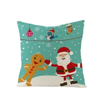 cartoon santa claus cushion cover cute animal elk owl cat pillow case home linen winter snowflakes xmas blue sofa pillow covers
