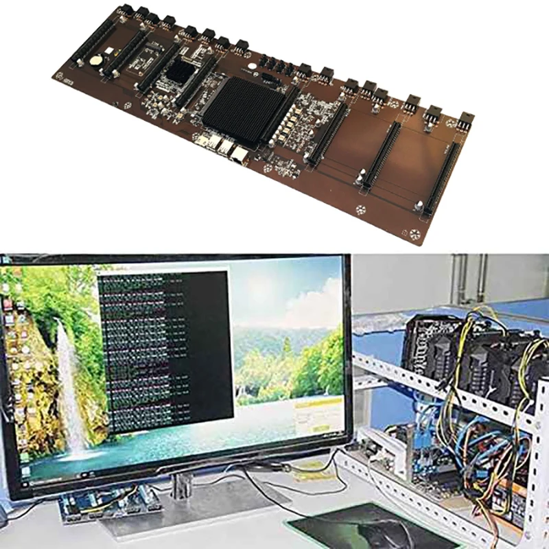Материнская плата HM65 для майнера 8 карт 68 мм шаг графической карты DDR3 Гб 1600 МГц SATA