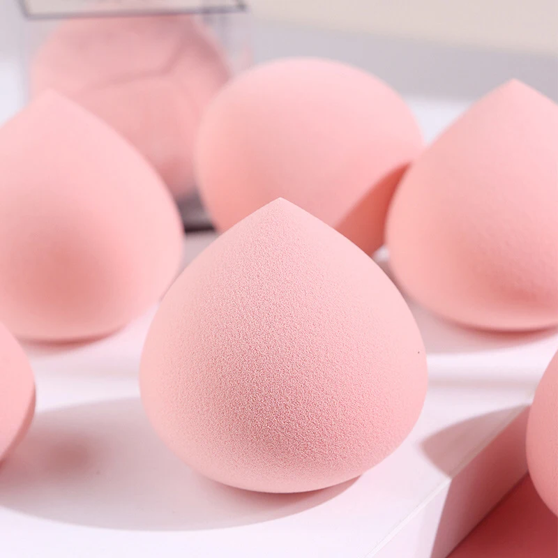 Абсорбирующая персиковая трехсекционная губка для макияжа лица в форме яйца