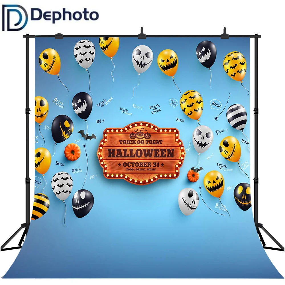 Dephoto Хэллоуин тематический фон для фотосъемки воздушные шары летучие мыши